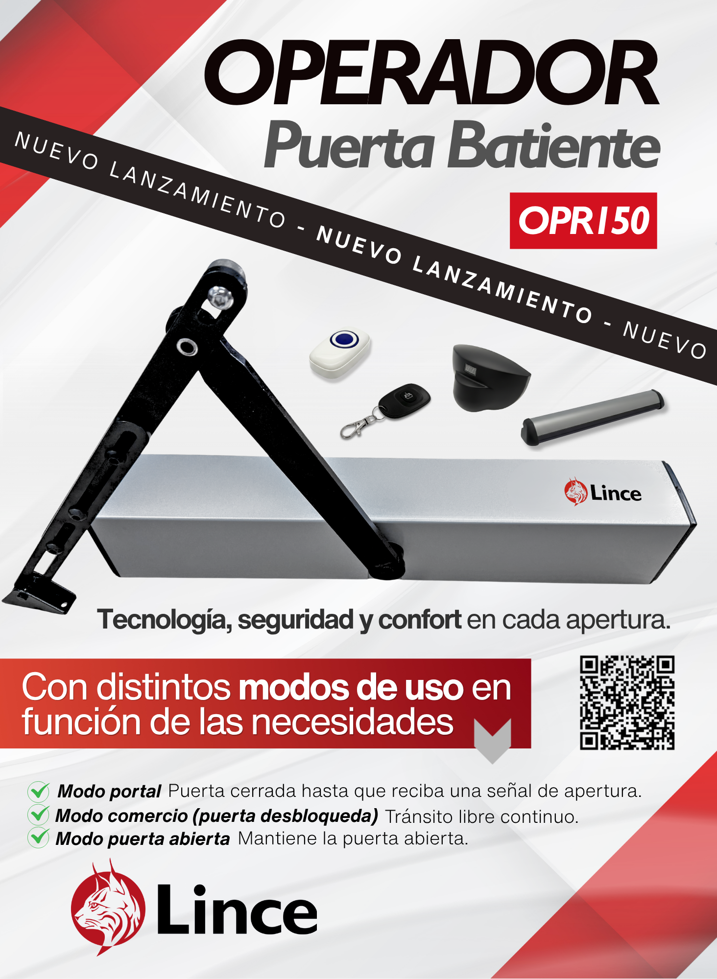 OPERADOR PUERTA BATIENTE OPR150 - LINCE