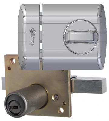 Lince Rim Door Lock High Security Heavy Duty Sliding Dead Bolt Built-In  Alarm