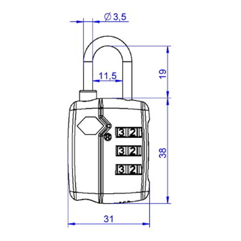 Cadenas 3 combinaisons, certifié TSA et Douanes