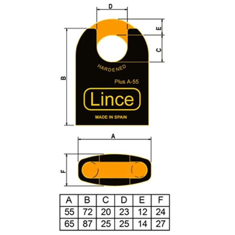 Cadenas á cle LINCE NAUTIC 55045 , marine, extérieur, inox, 45mm.