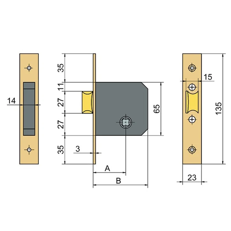 Cerradura picaporte 1038-2 ON-OFF - ADETEC