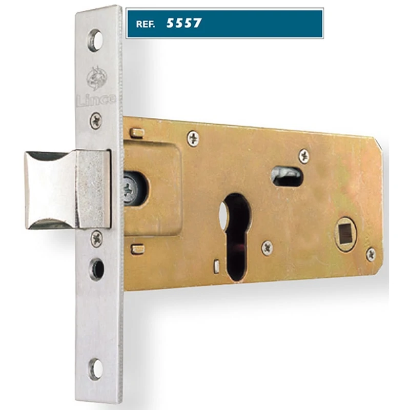 Cerradura embutir puerta metal perfil zócalo