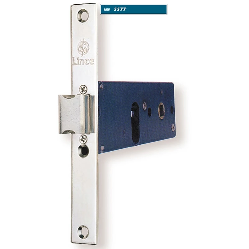 Cerradura embutir puerta metal perfil zócalo