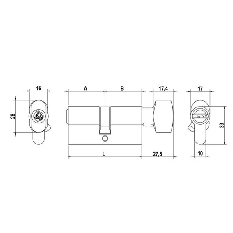 Cylindre de haute sécurité C5W clé non reproductible
