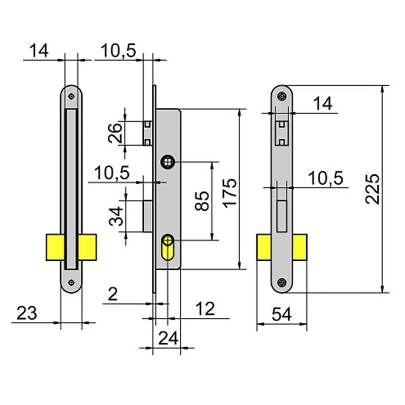 narrow profiles, aluminium,lock,series 5560-N, 5550-n and 5550