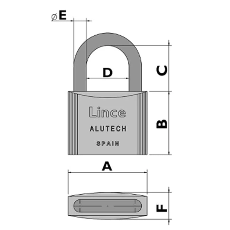 aluminium padlock Alutech 100